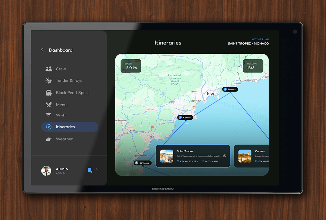 Crestron 80 Series Touch Screens: Built for Custom Marine Programming