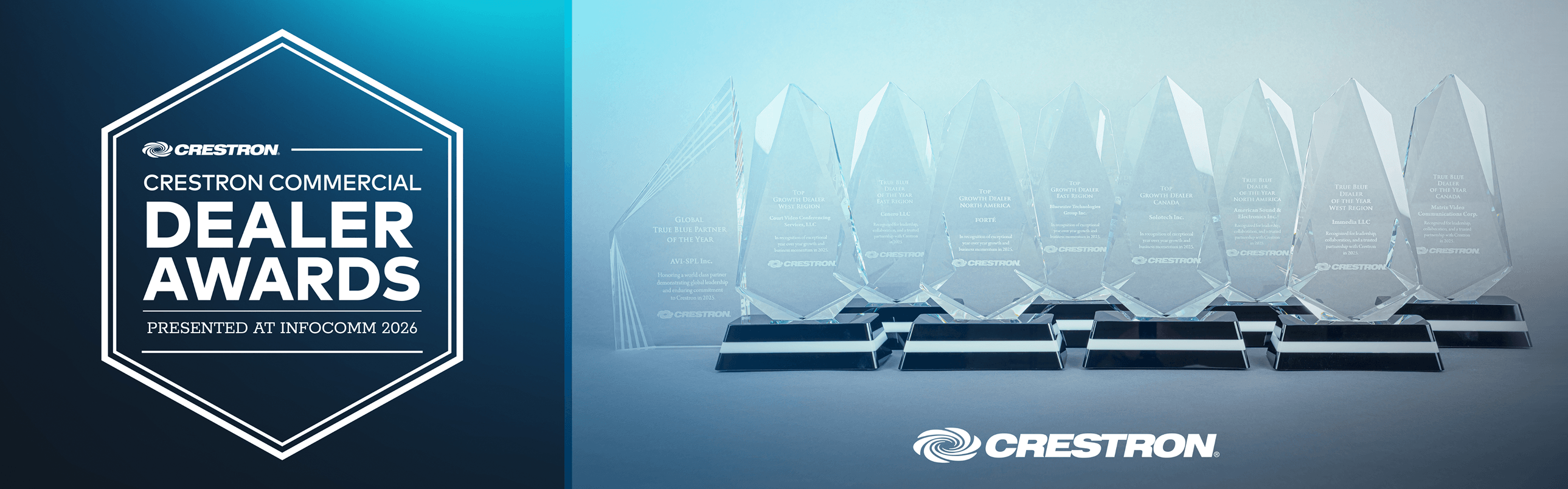 Announcing the Winners of the 2025 Crestron Commercial Dealer of the Year Awards
