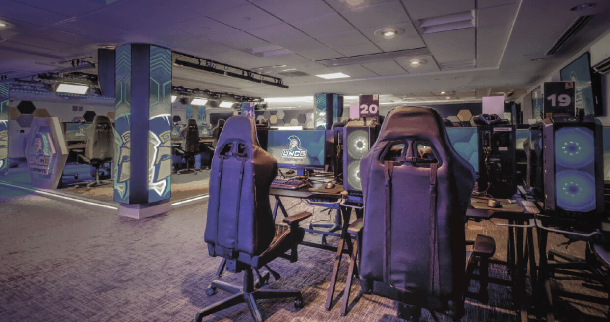 Salle e-sports UNC Greensboro