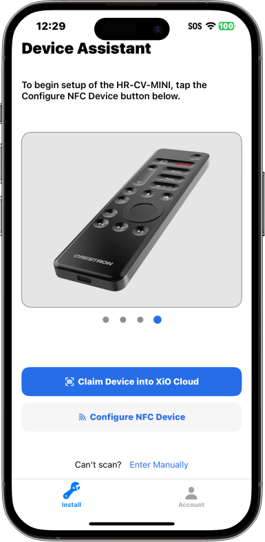 Press Claim Device into XiO Cloud