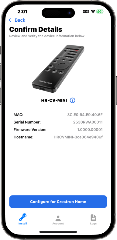 Review and confirm device details