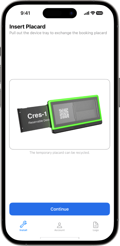 Insert custom scheduling placard in device